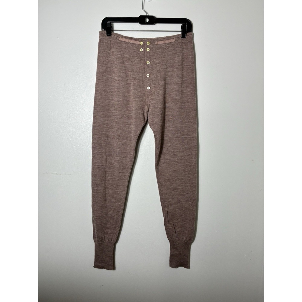 Panda Pure Wool Baselayer Knit Pants Pull On Women's Large Outdoor Hiking